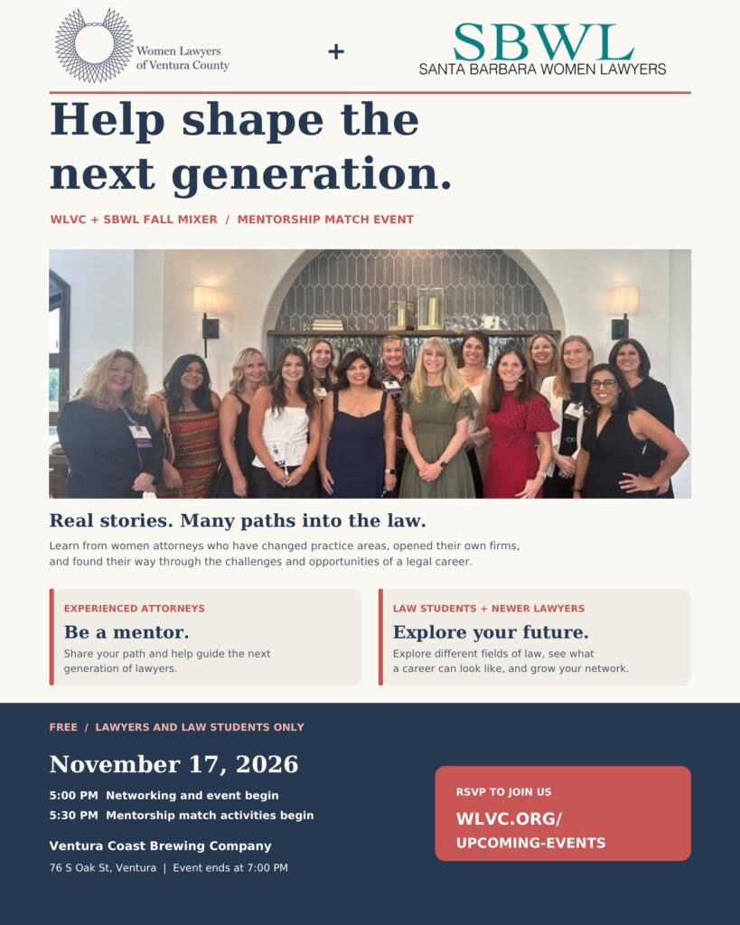 WLVC + SBWL Fall Mixer and Mentorship Match flyer, November 17, 2026